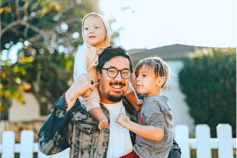 Happy family ready to move in.
