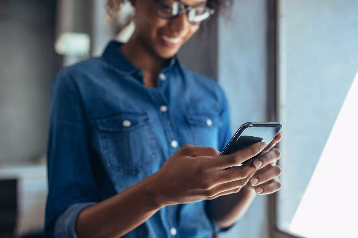 Mobile first application experience on phone.