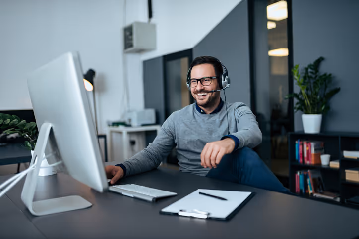 Male customer service representative.