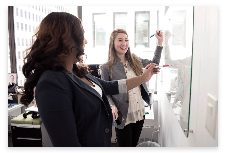 two people collaborating