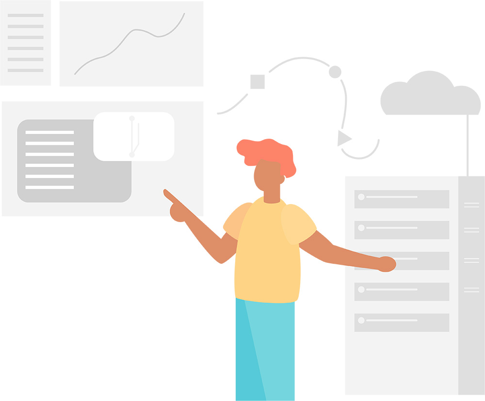 person pointing at chart