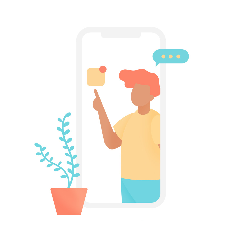 plant and cellphone