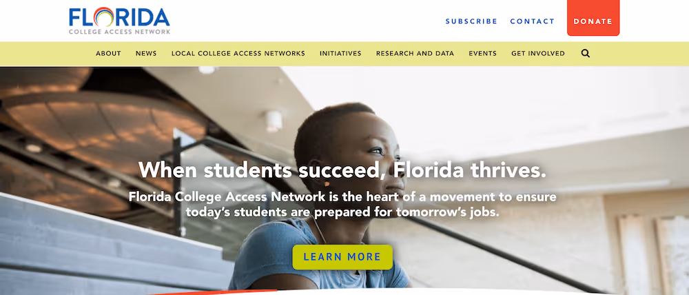 Screenshot of the Florida College Access Network website