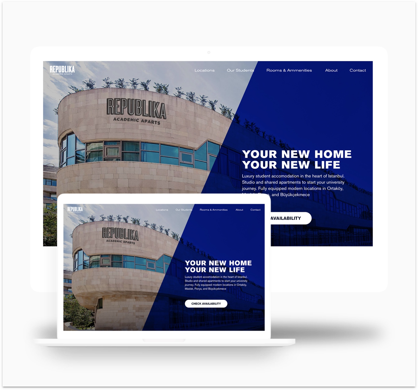 Republika website mockup