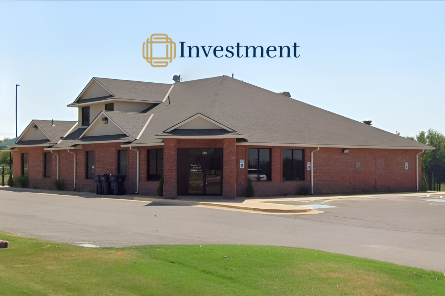 Exterior view of brick office building for sale OKC