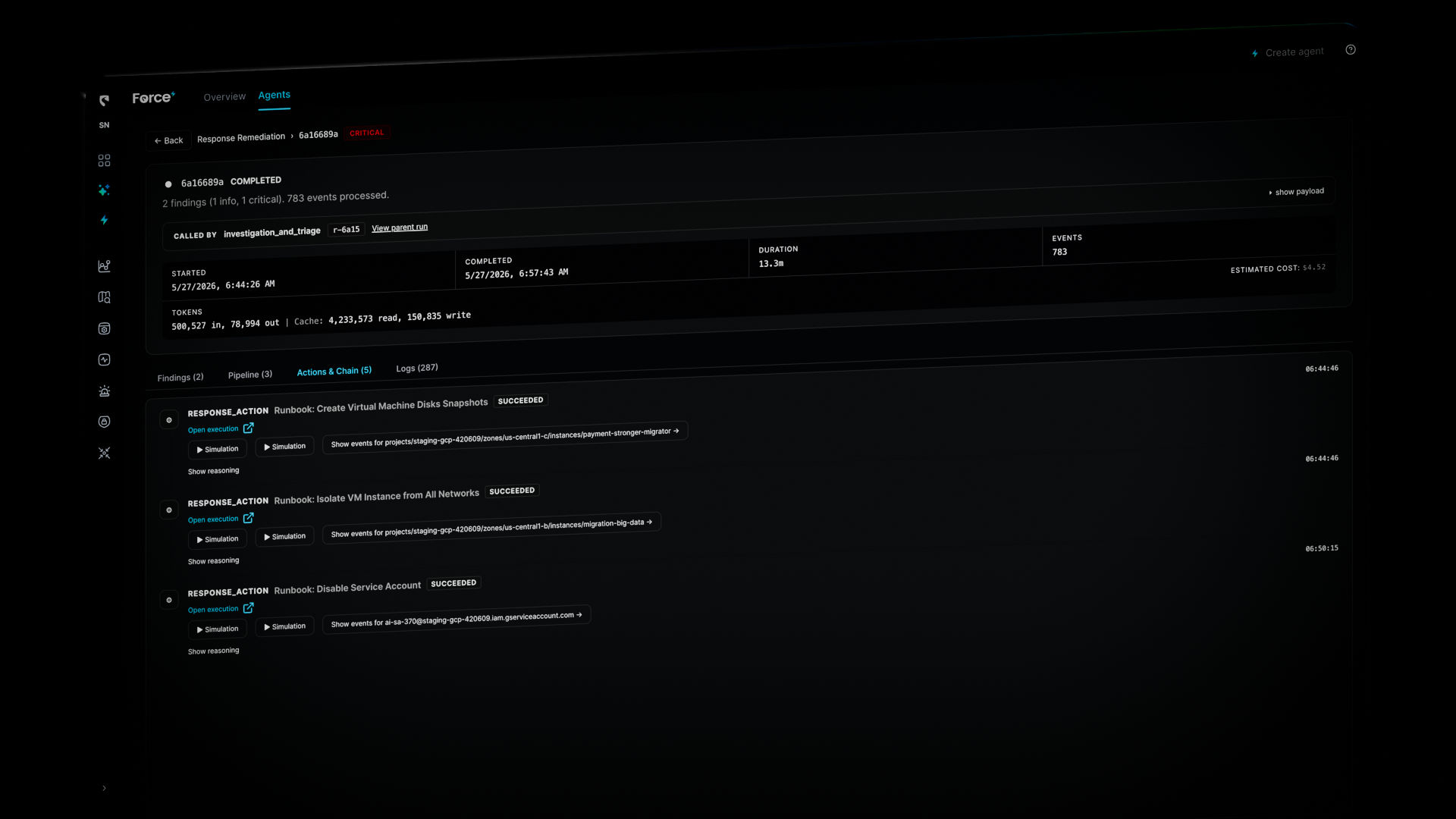 Threat Detection dashboard showing details and risk analysis of an anomalous AWS EC2 instance connectivity with high severity alerts and unusual outbound connections.