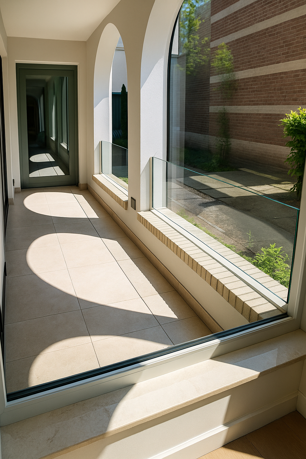 Glazen balustrade buiten