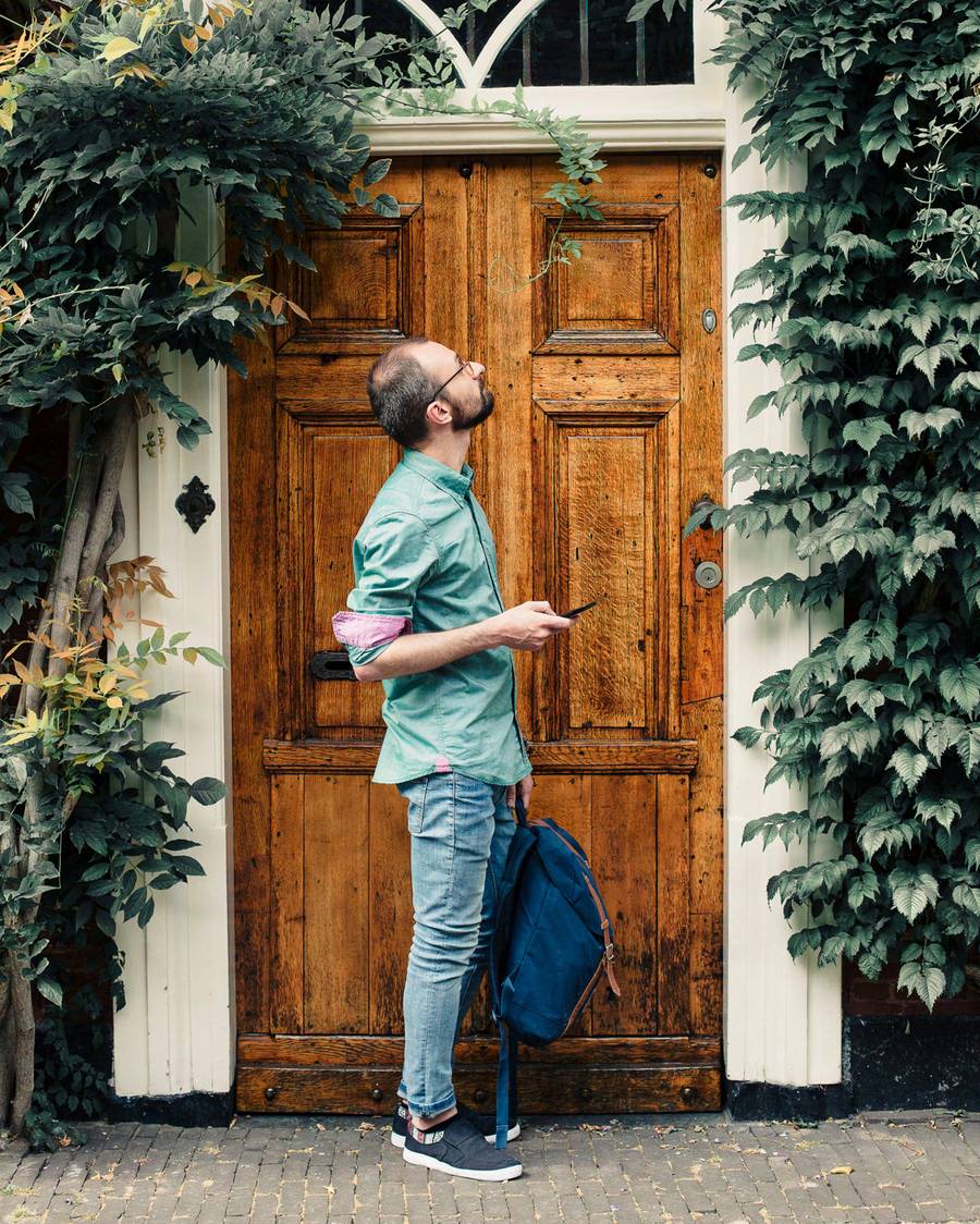 Landlord discussing with tenant