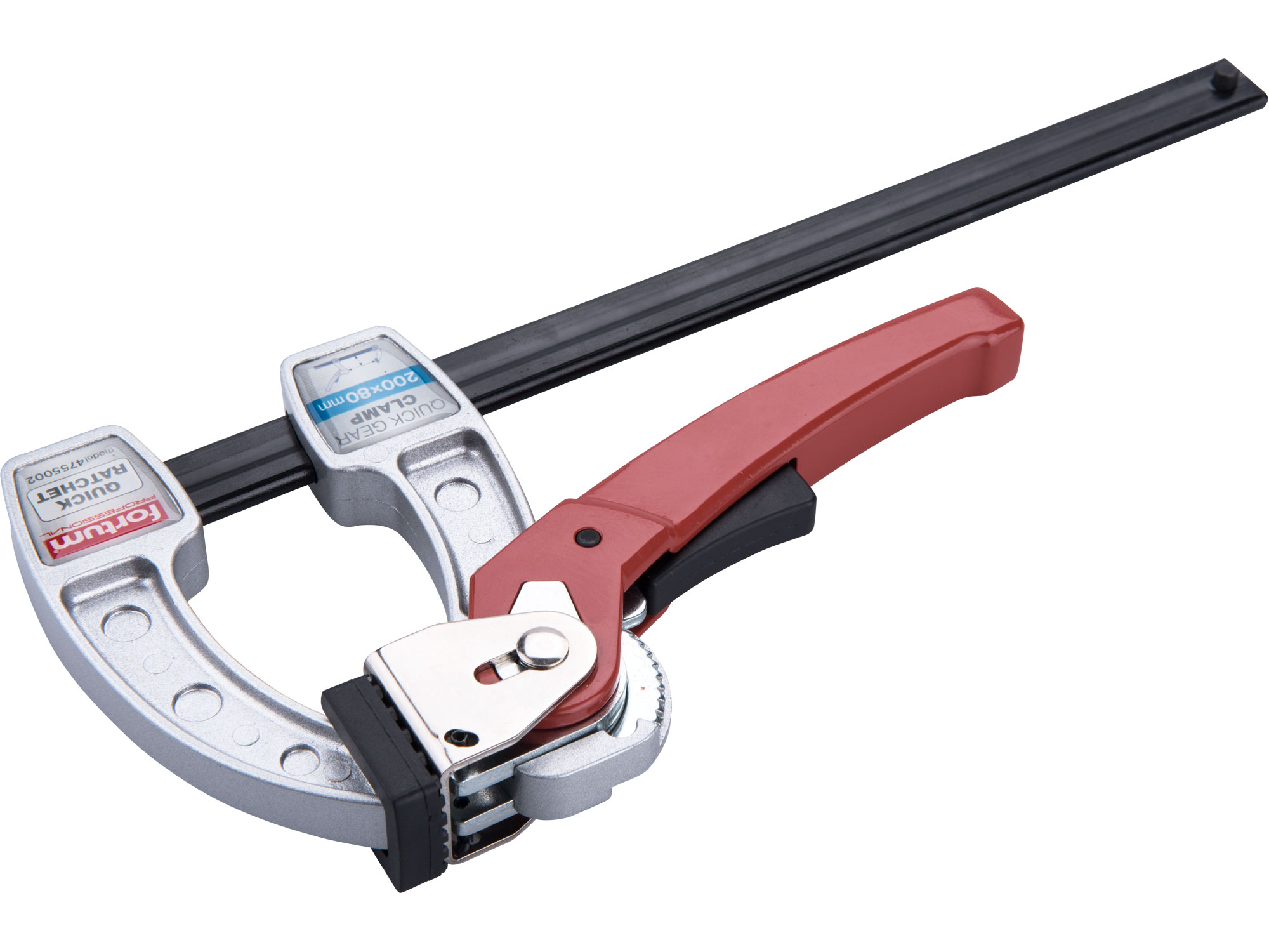 quick gear 200x80mm clamp-ratchet funct. ALU alloy/steel bar with TPR protector