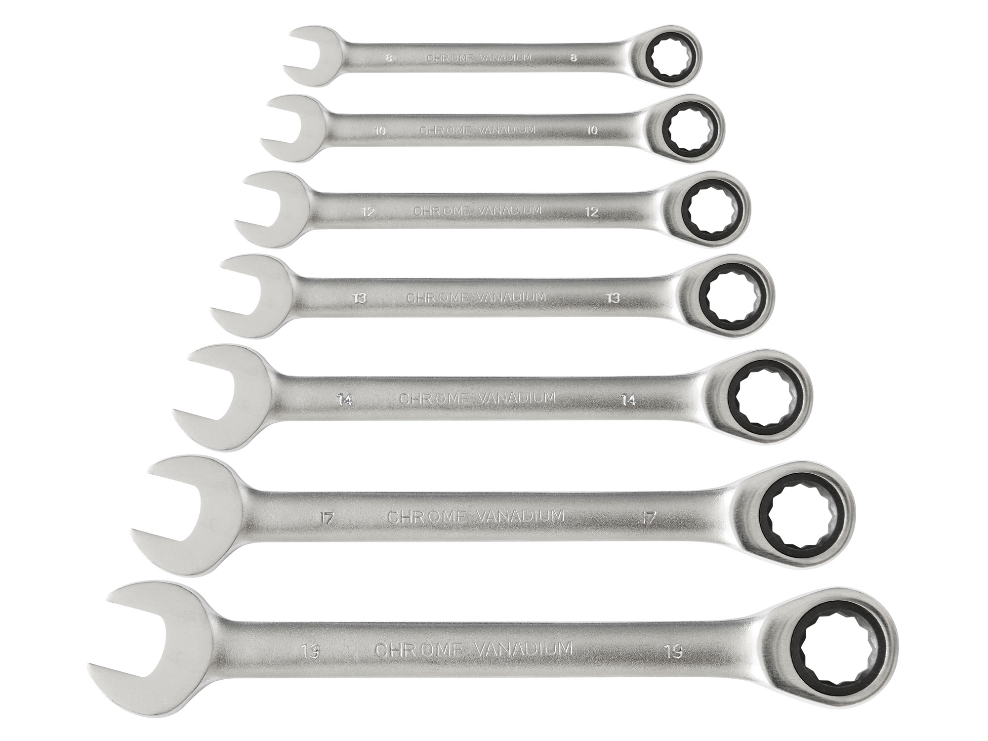 gear combination wrench set 7pcs, 8-19mm CrV, 72 teeth