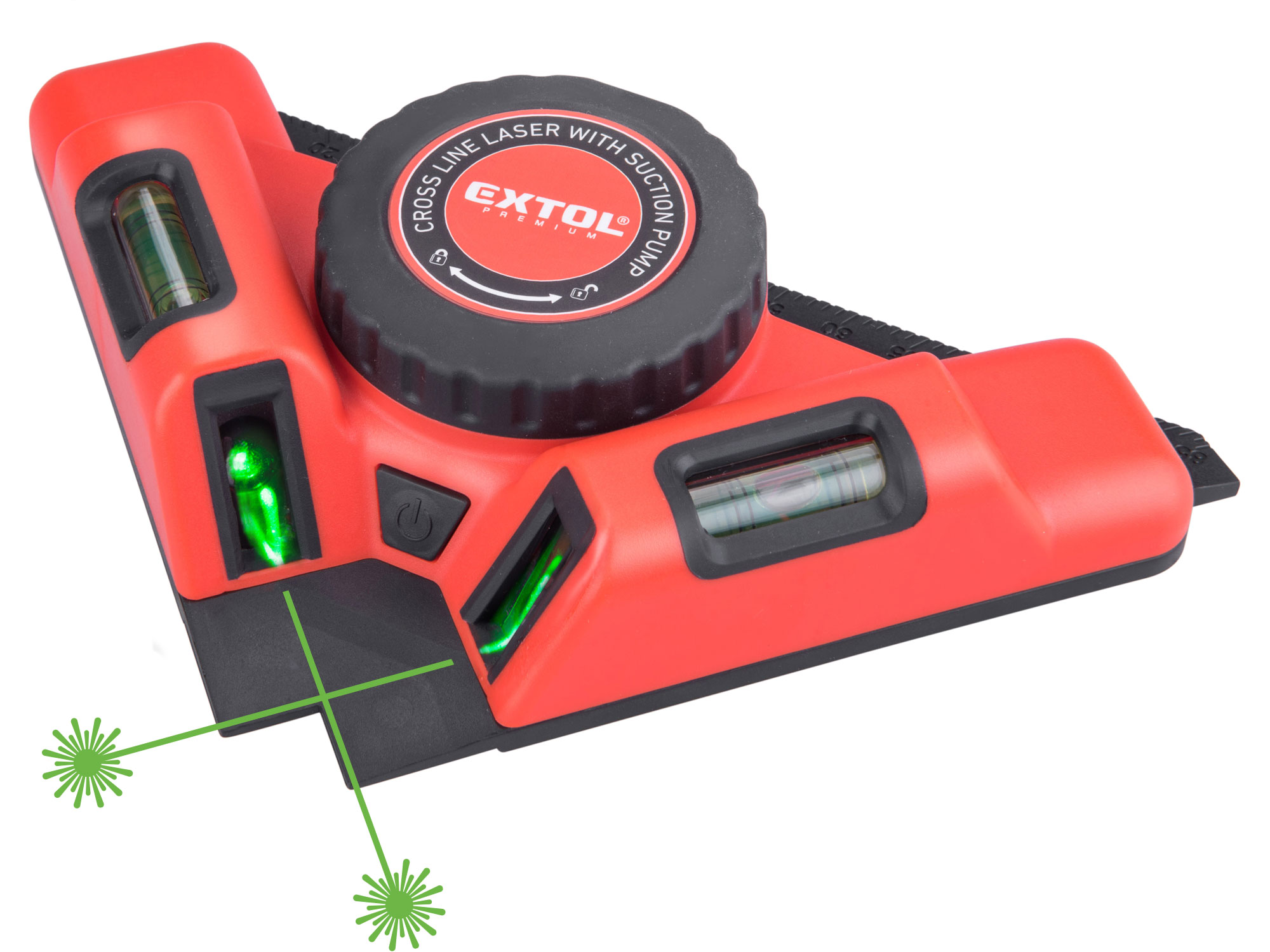 Green Cross Line Laser 90°, with Vacuum Suction Pump