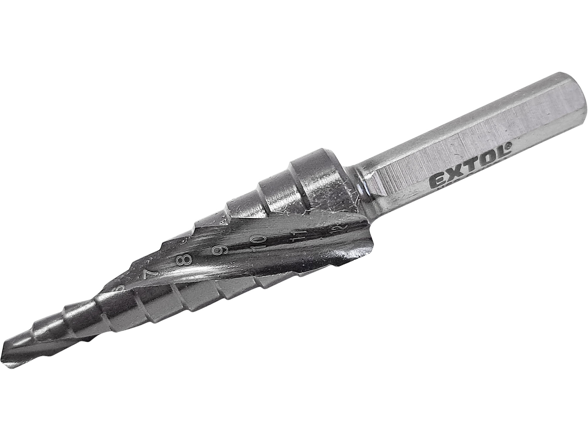 Step Drill with Spiral Chip Ejector, HSS-Co, O 3-12mm in1mm increments