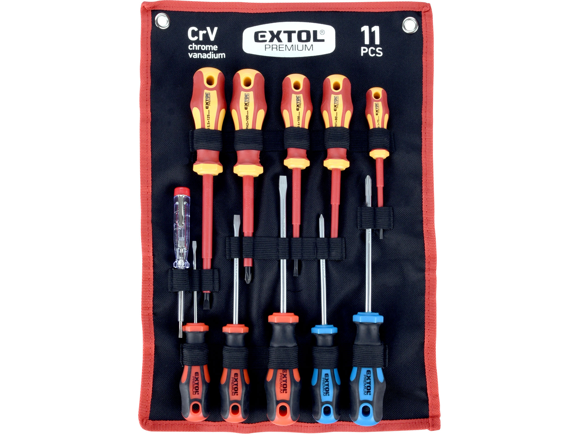 11pcs set Screwdrivers 5pcs-Insulated+5pcs-Standard+Volt tester, CrV