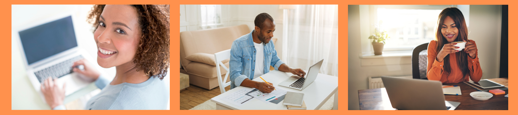 three photos of practitioners working