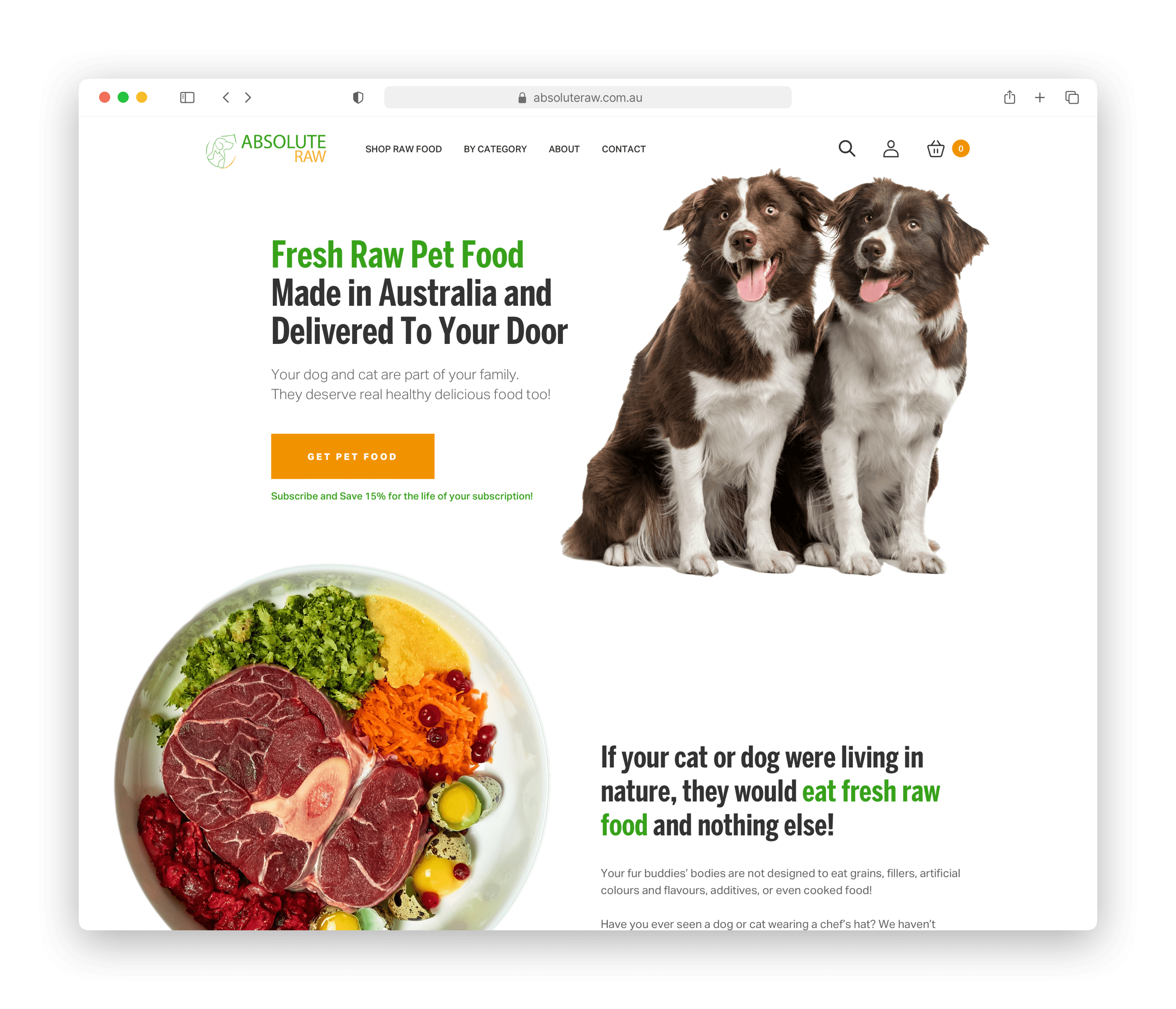 a screenshot of absolute raw homepage on a browser