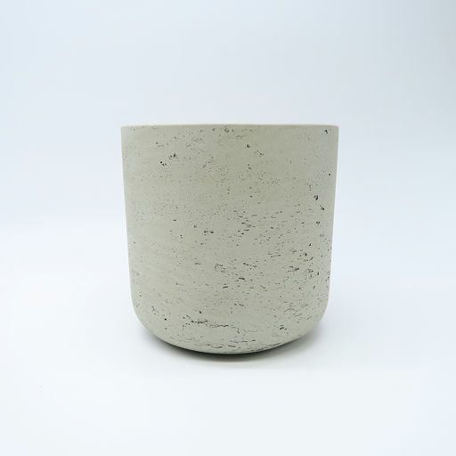 cache pot en fibre d'argile gris L 