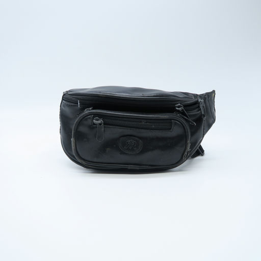 sac banane en cuir noir 