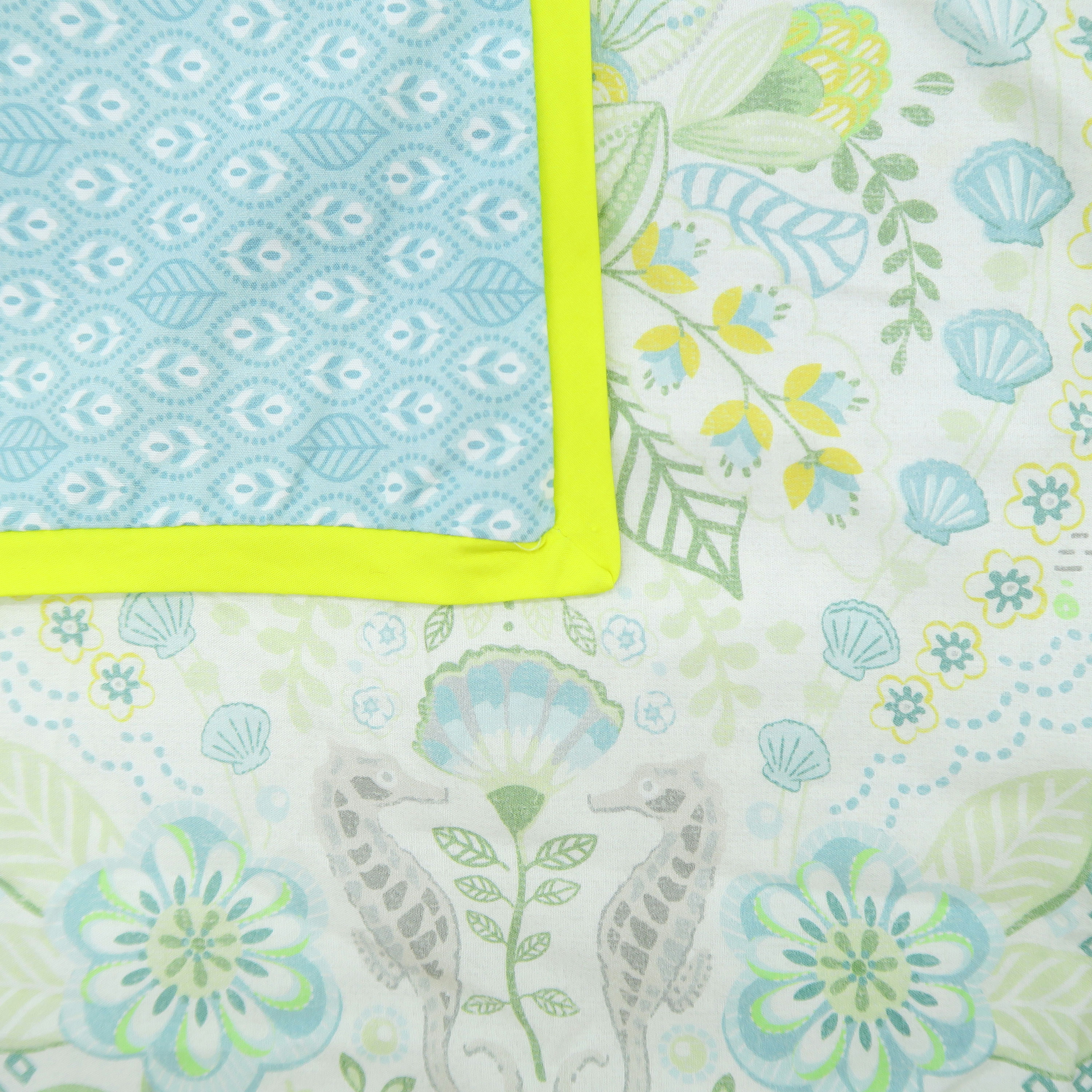 housse de couette fleurs bleues réversible et 1 taie 'pip studio' 