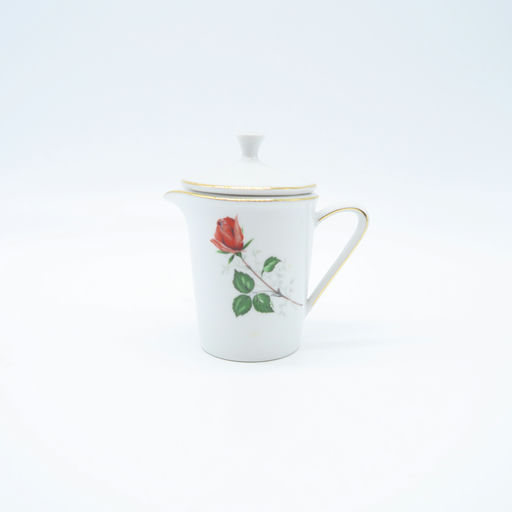 pot à crème dessin de rose et liseré doré 
