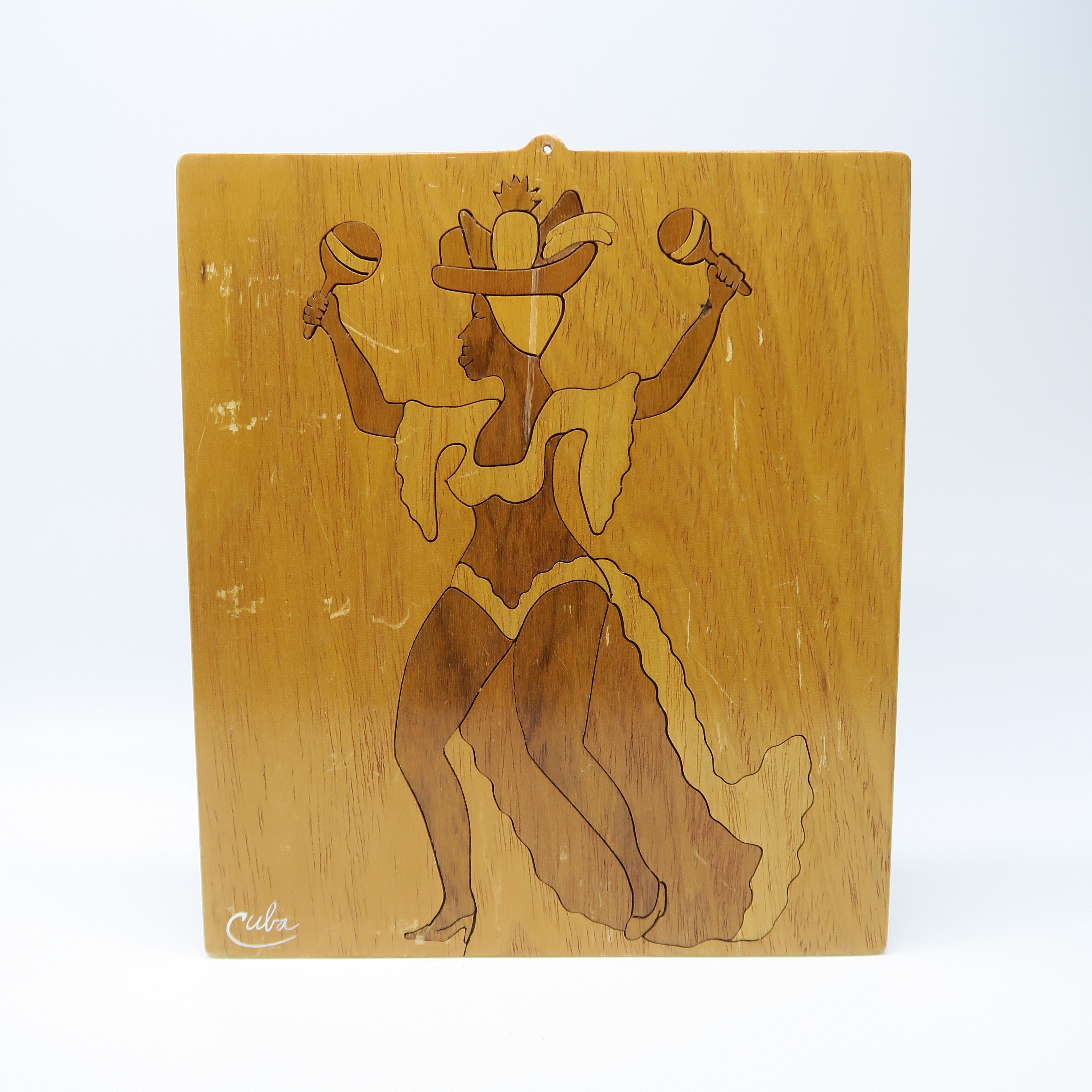 plaque en bois danseuse de cuba 