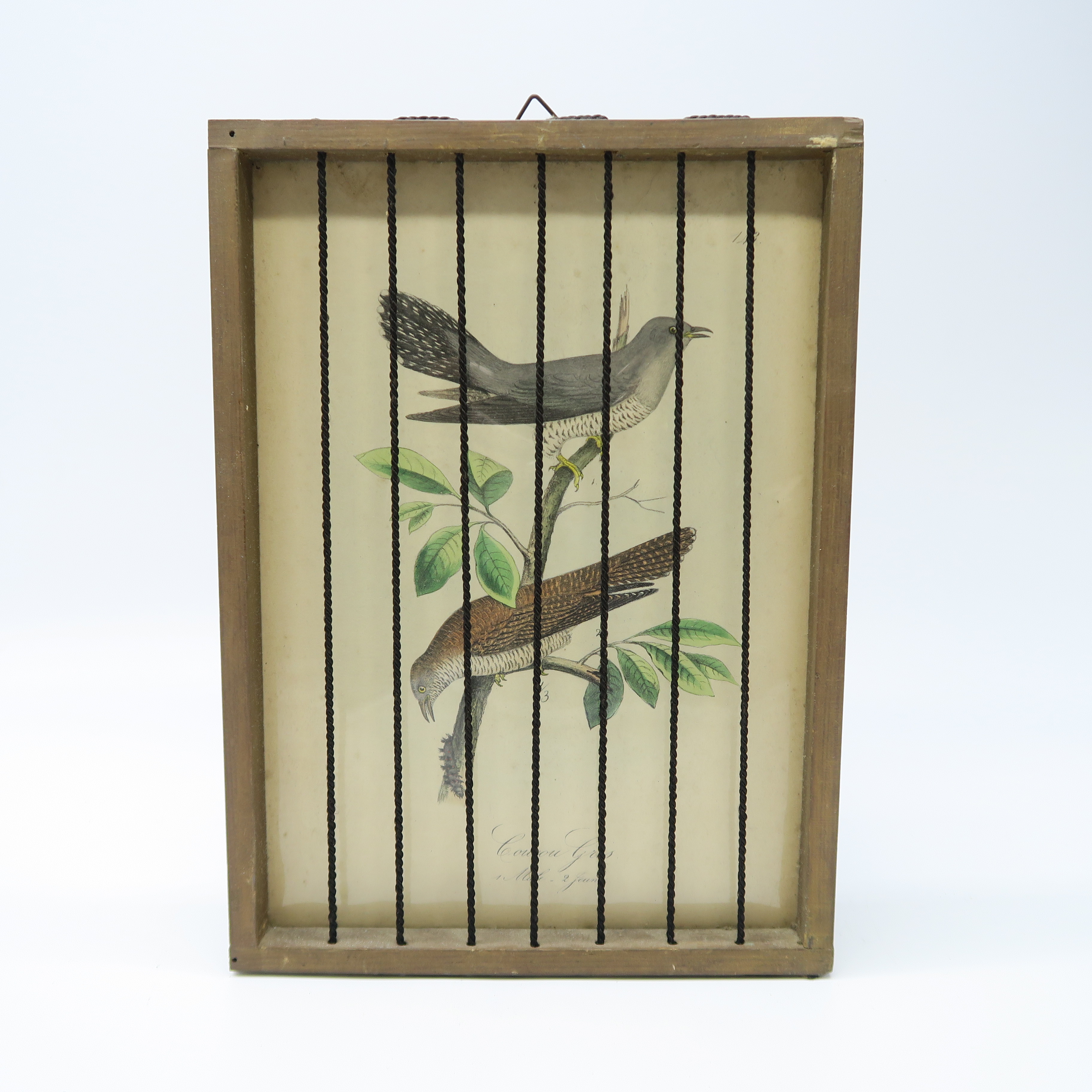 cadre en bois cage à oiseaux coucou