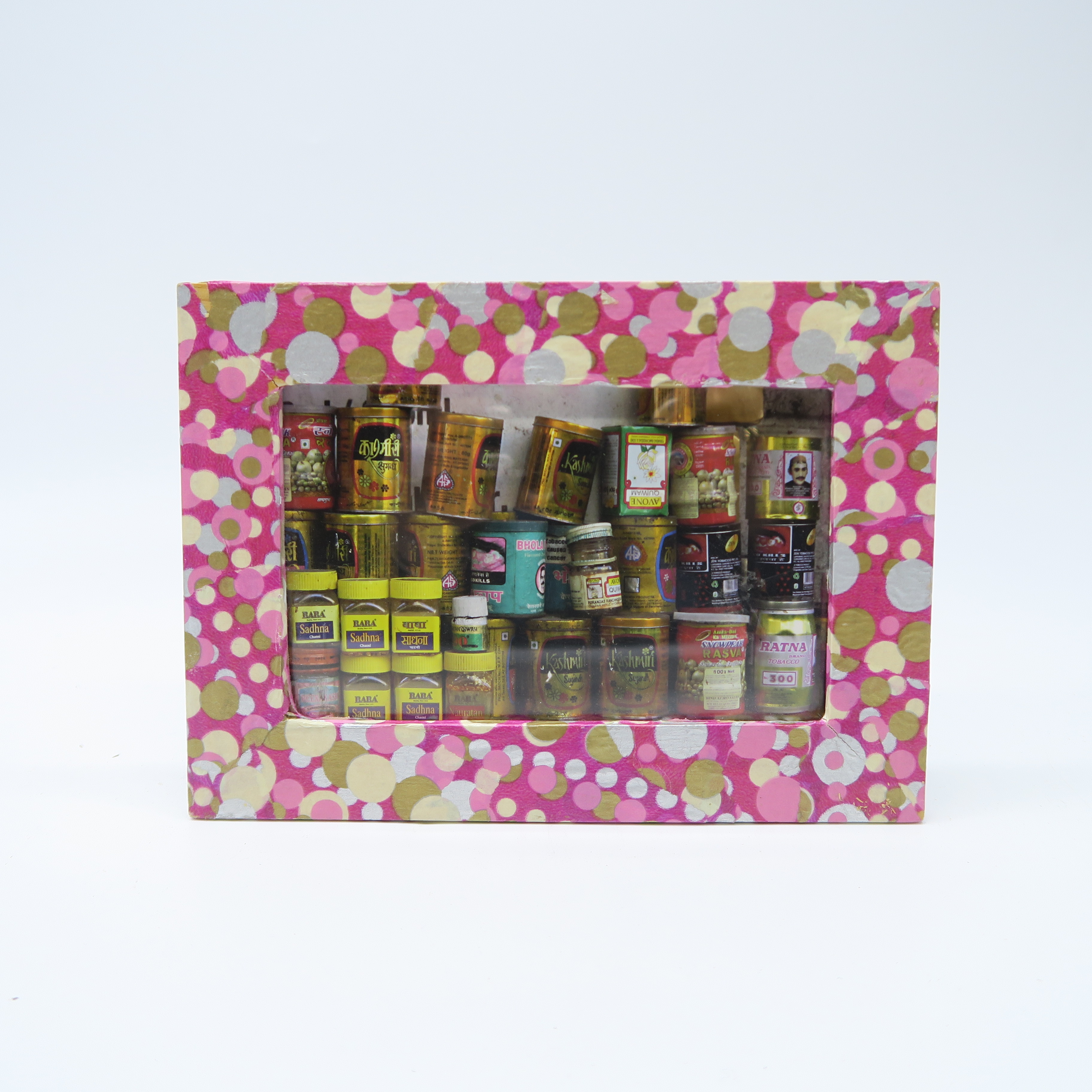 cadre à poser en bois et collage papier coloré 