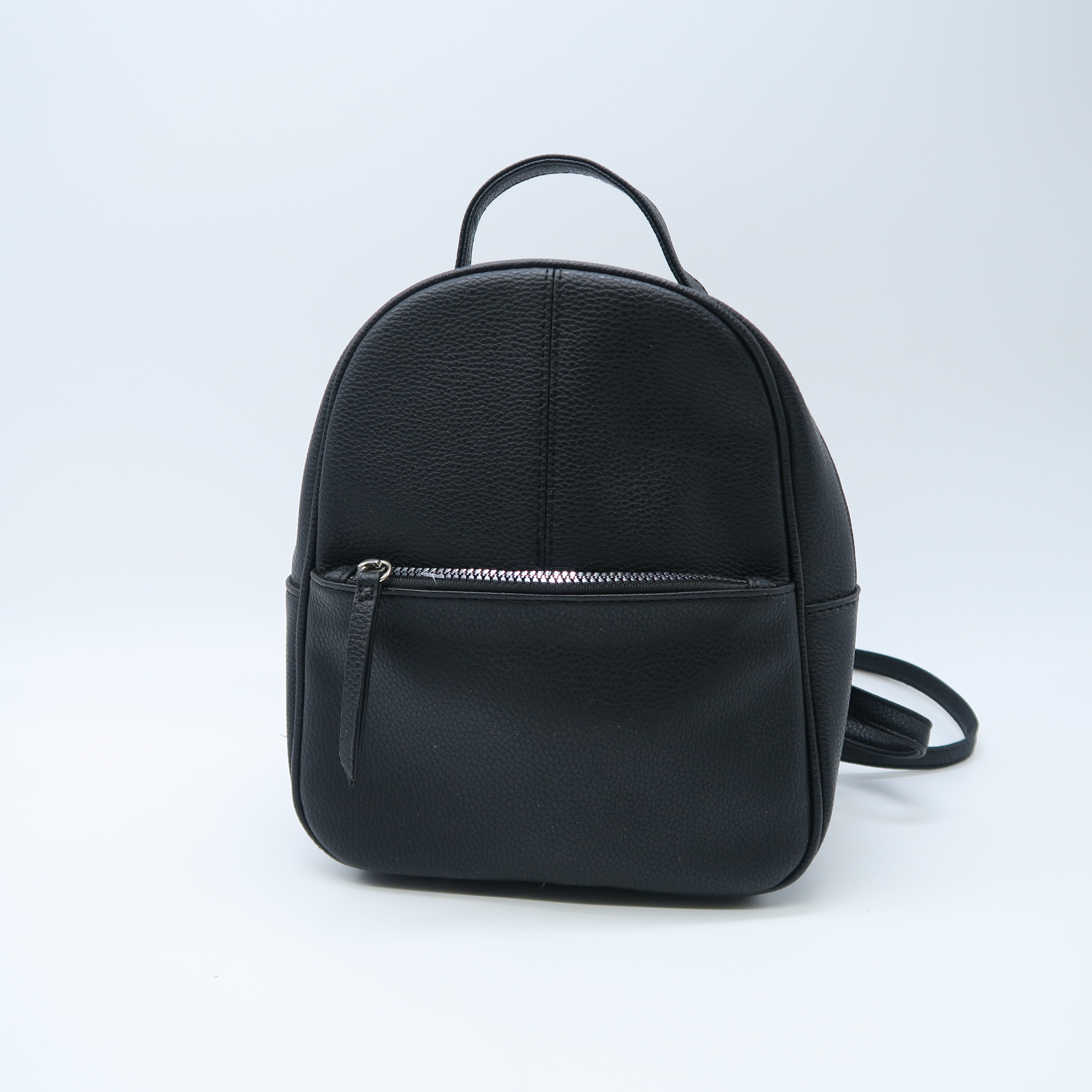 mini sac à dos en cuir noir 
