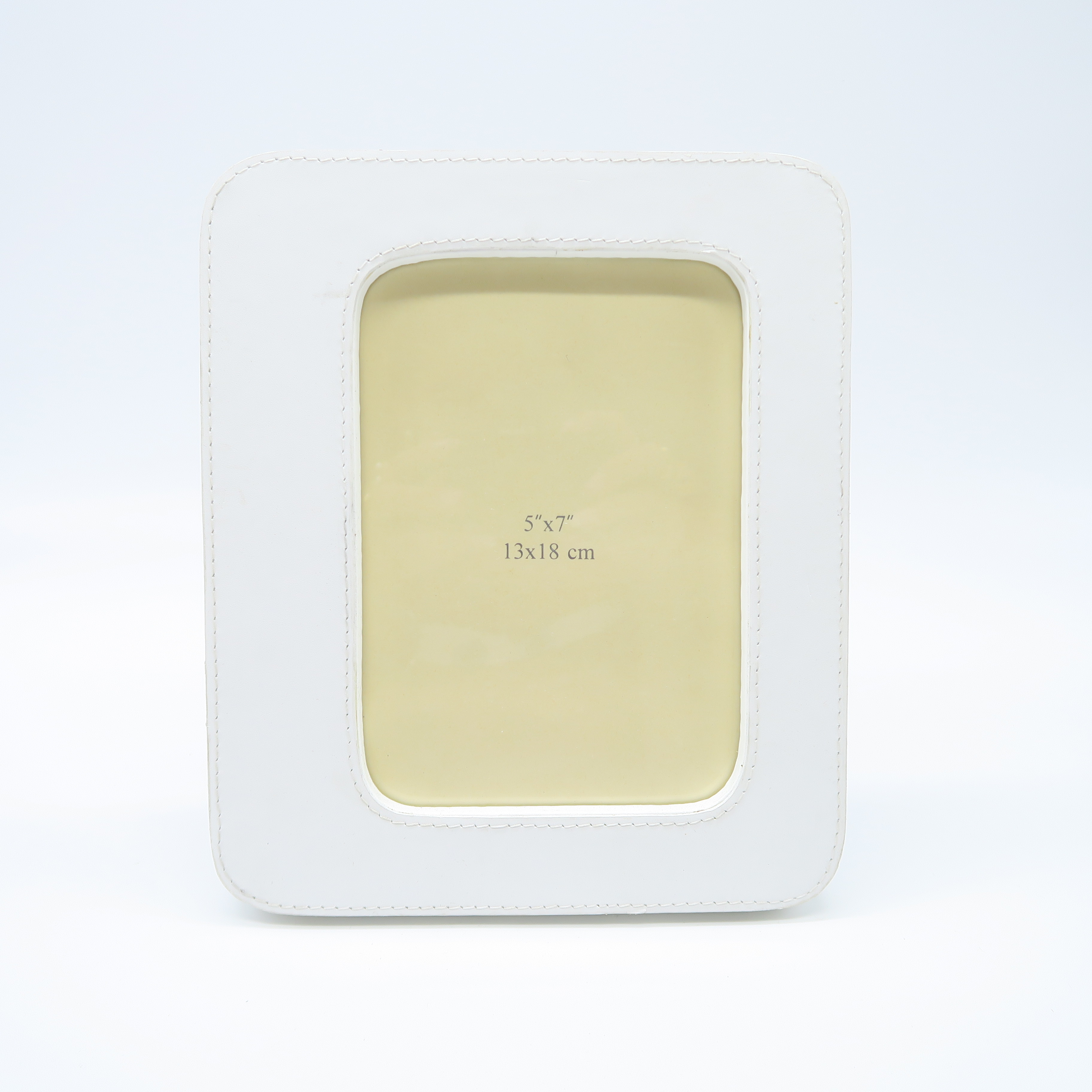 cadre à poser en cuir blanc (13x18)