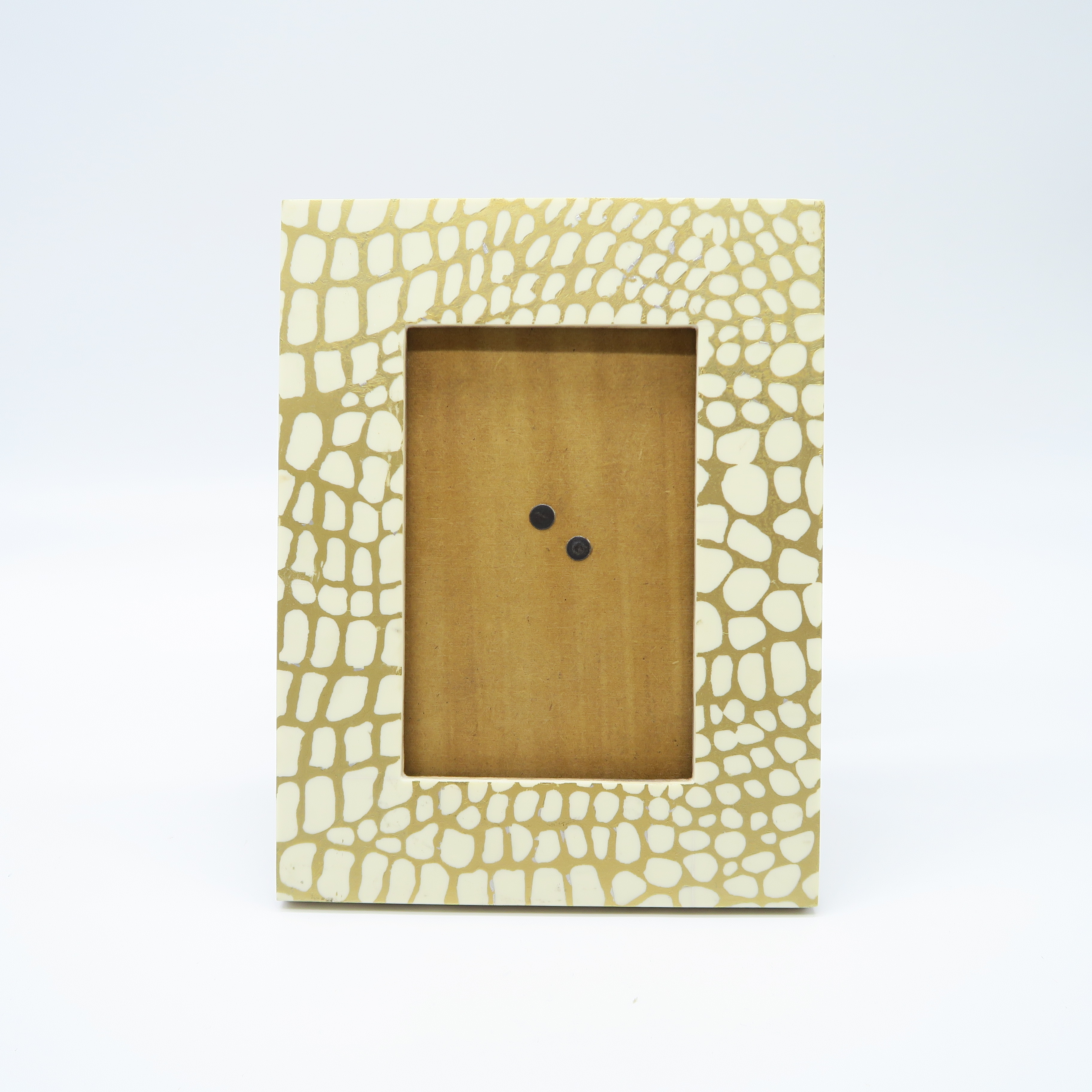 cadre à poser pattern blanc et doré 