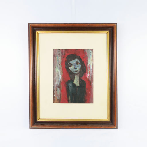 peinture "jeune fille triste"