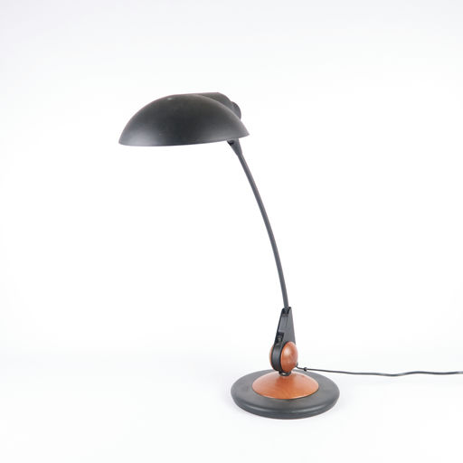 lampe de bureau en métal et bois