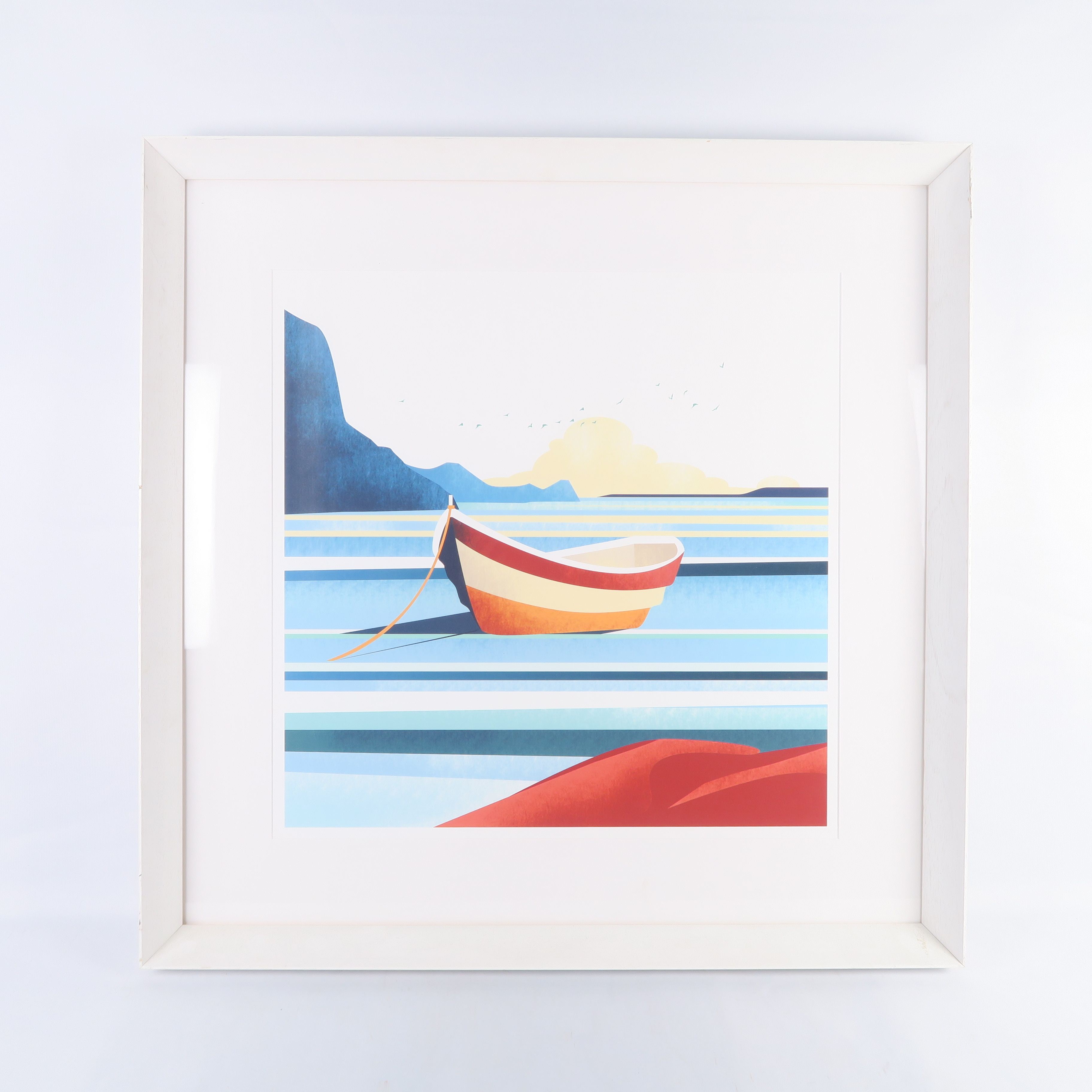 cadre barque en bord de mer