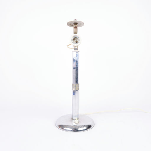 lampe de bureau en métal argenté