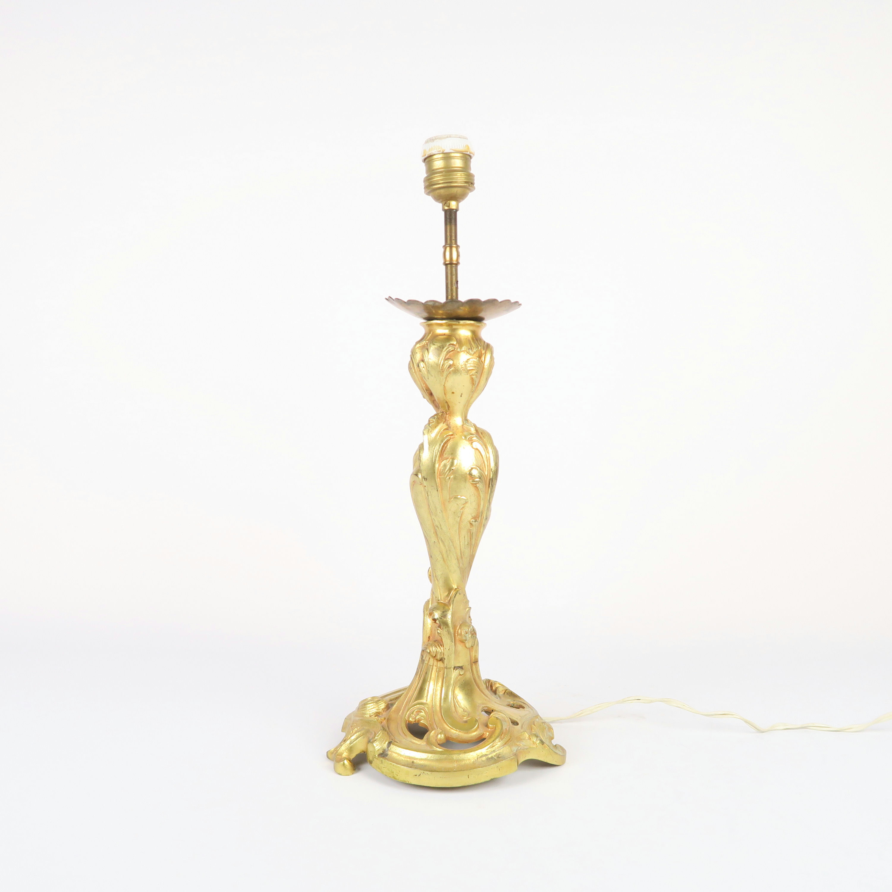 pied de lampe art déco en métal doré