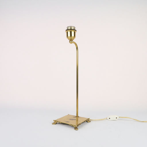 pied de lampe doré base carrée