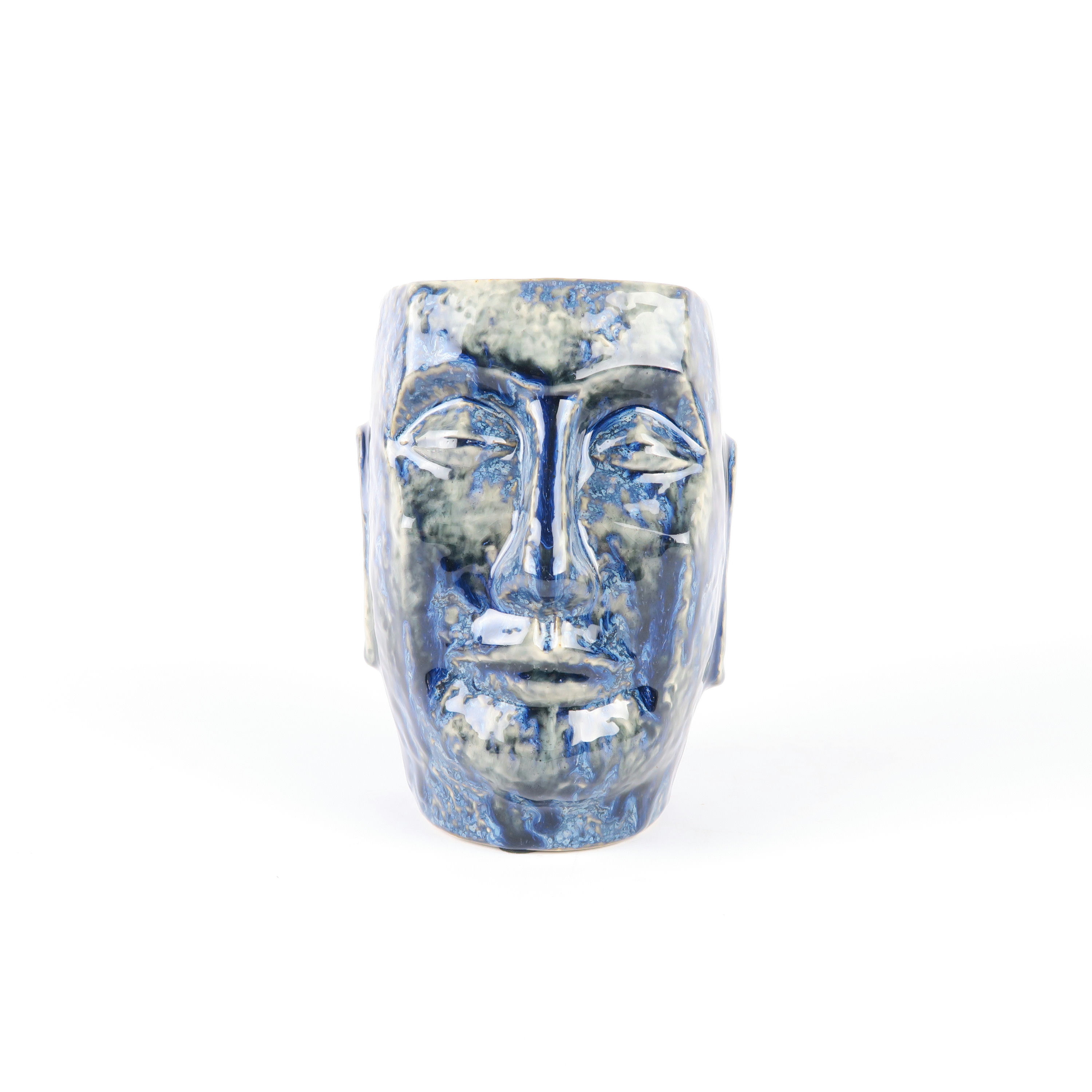 pot de fleurs visage en céramique 