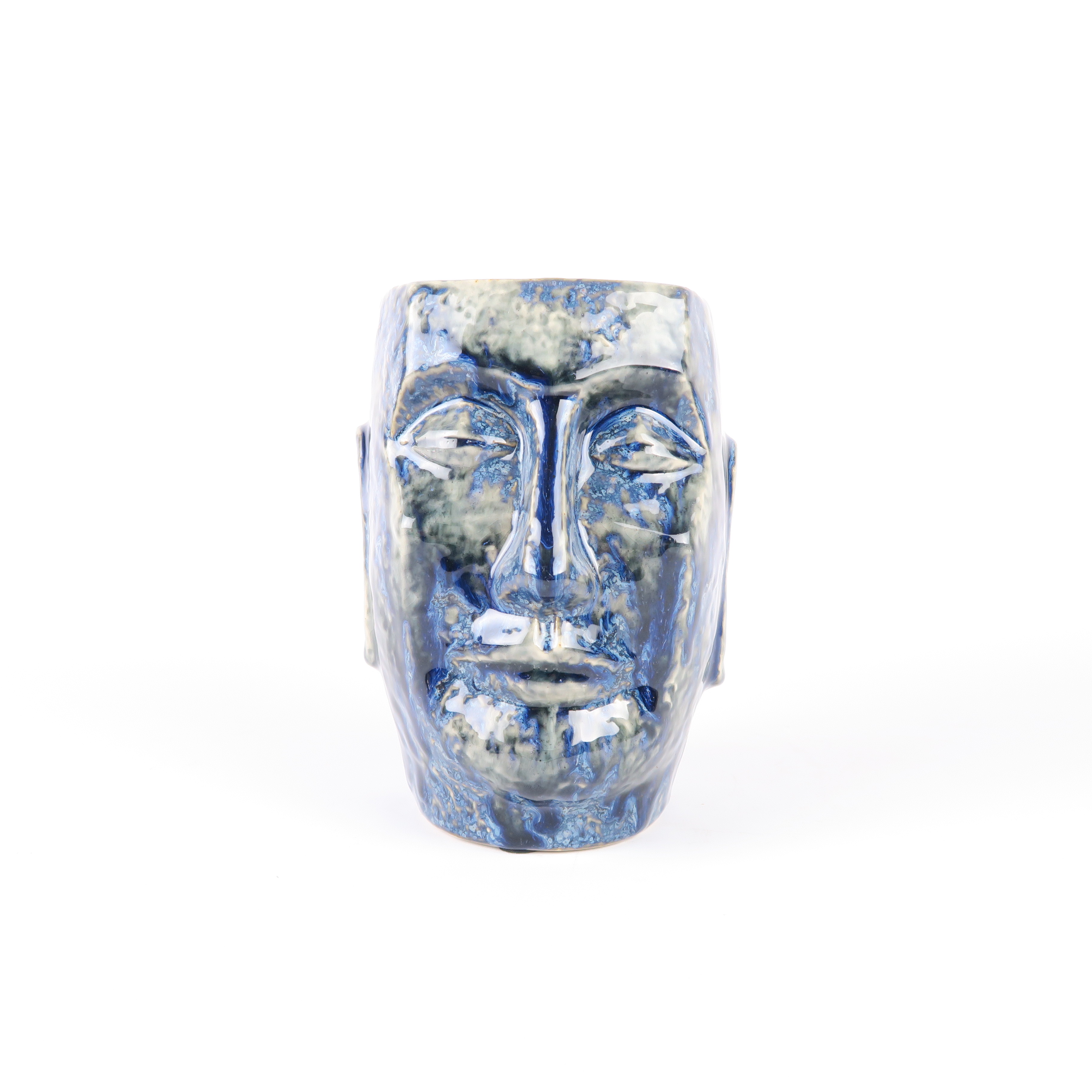 pot de fleurs visage en céramique 