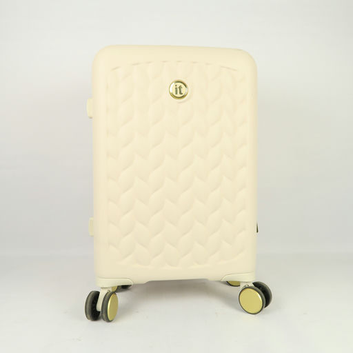 valise cabine crème effet matelassé