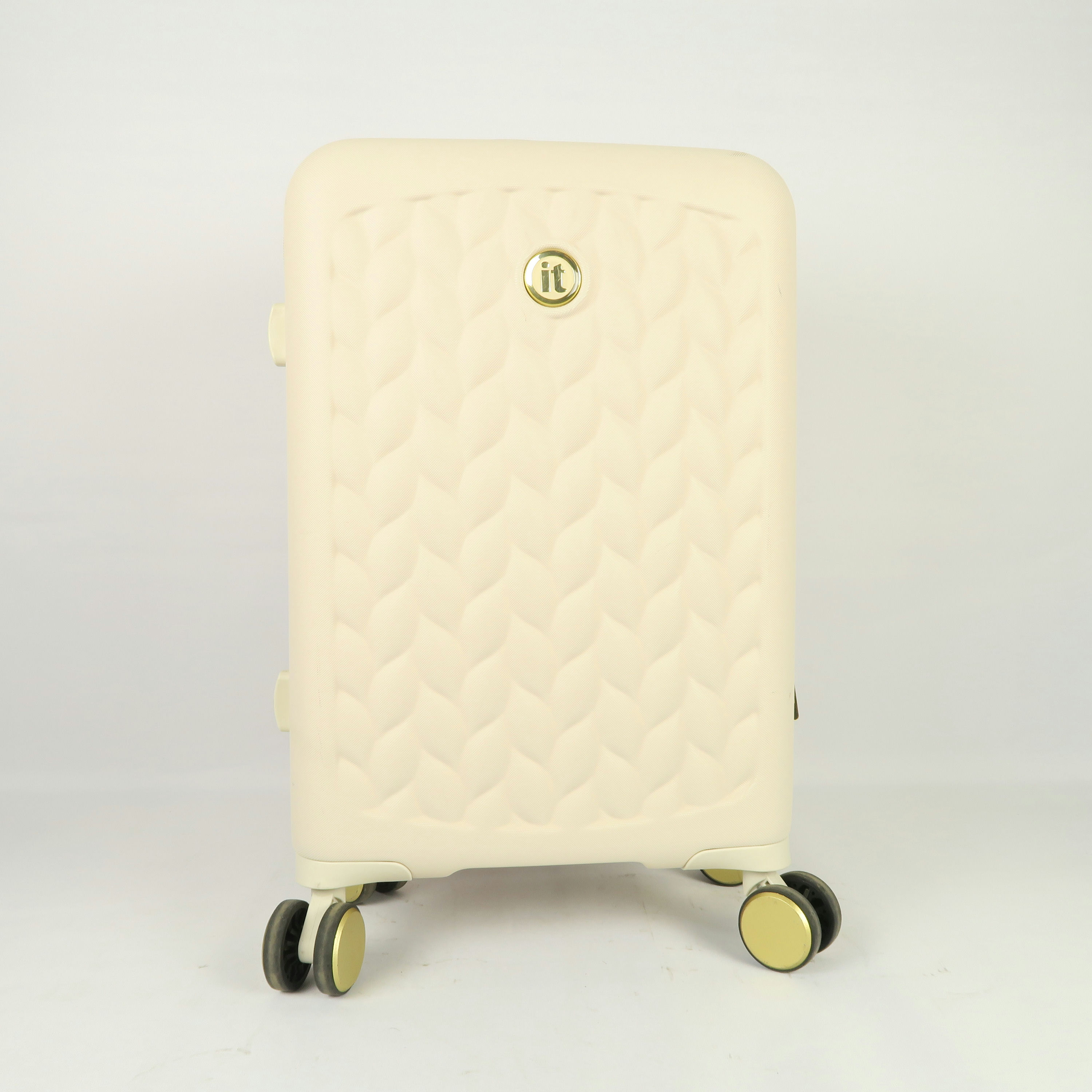 valise cabine crème effet matelassé