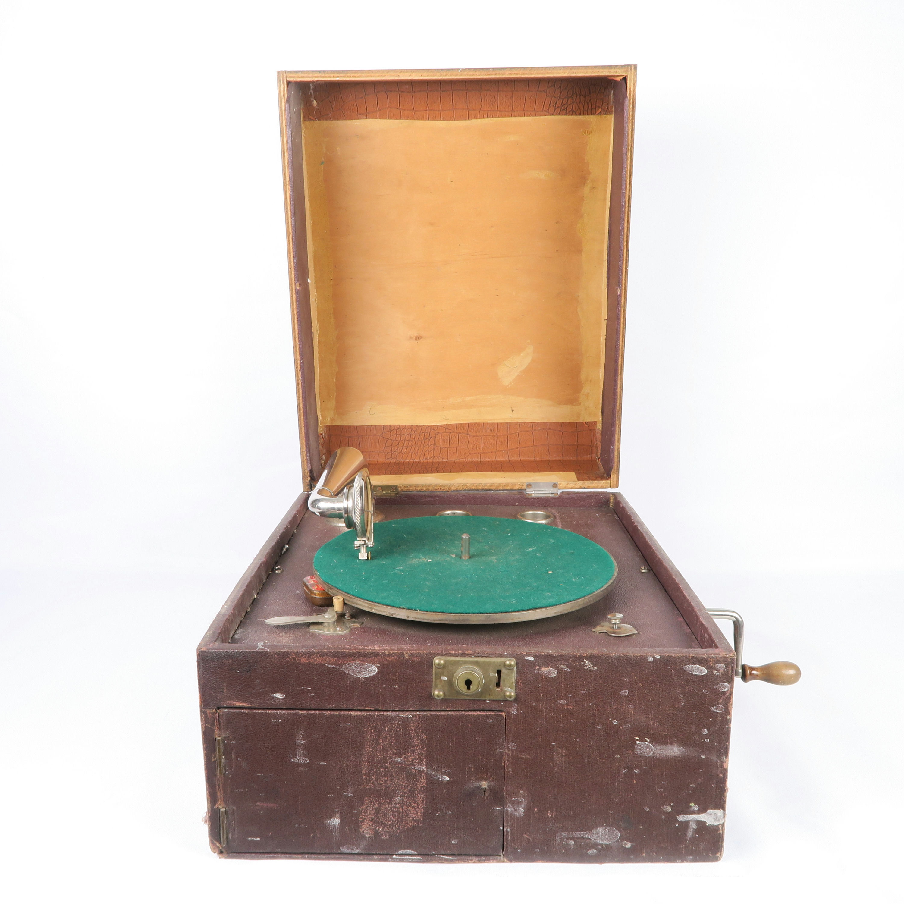 tourne-disque gramophone en bois