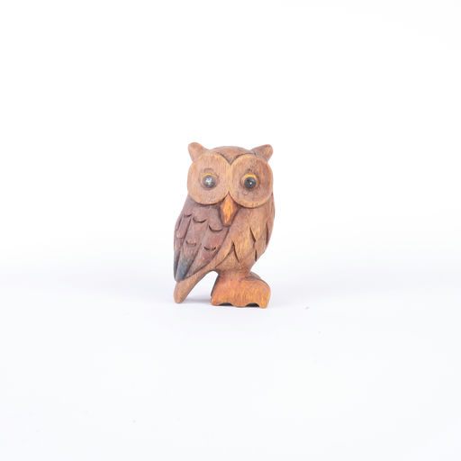 petite sculpture hibou en bois 