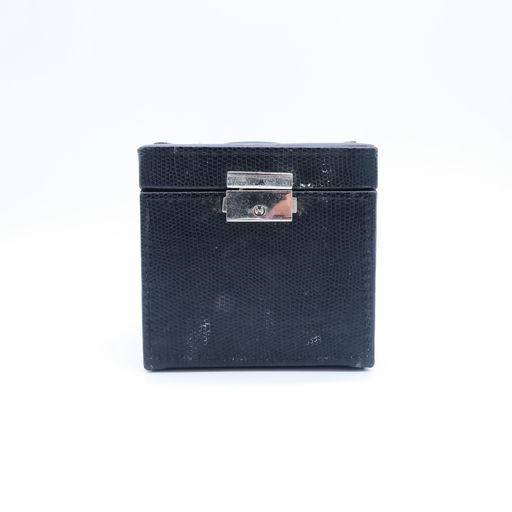 boîte à bijoux en cuir noir