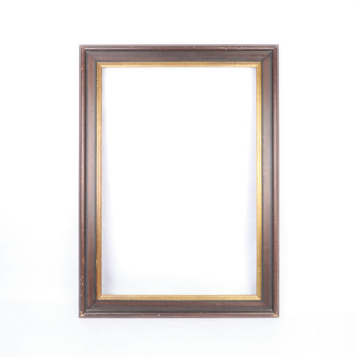 cadre en bois foncé et doré (38x55)