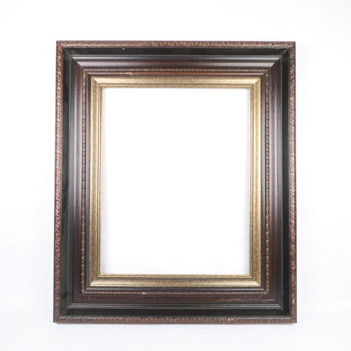 cadre en bois foncé et doré (40x50)