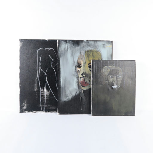 lot de 3 esquisses peinture