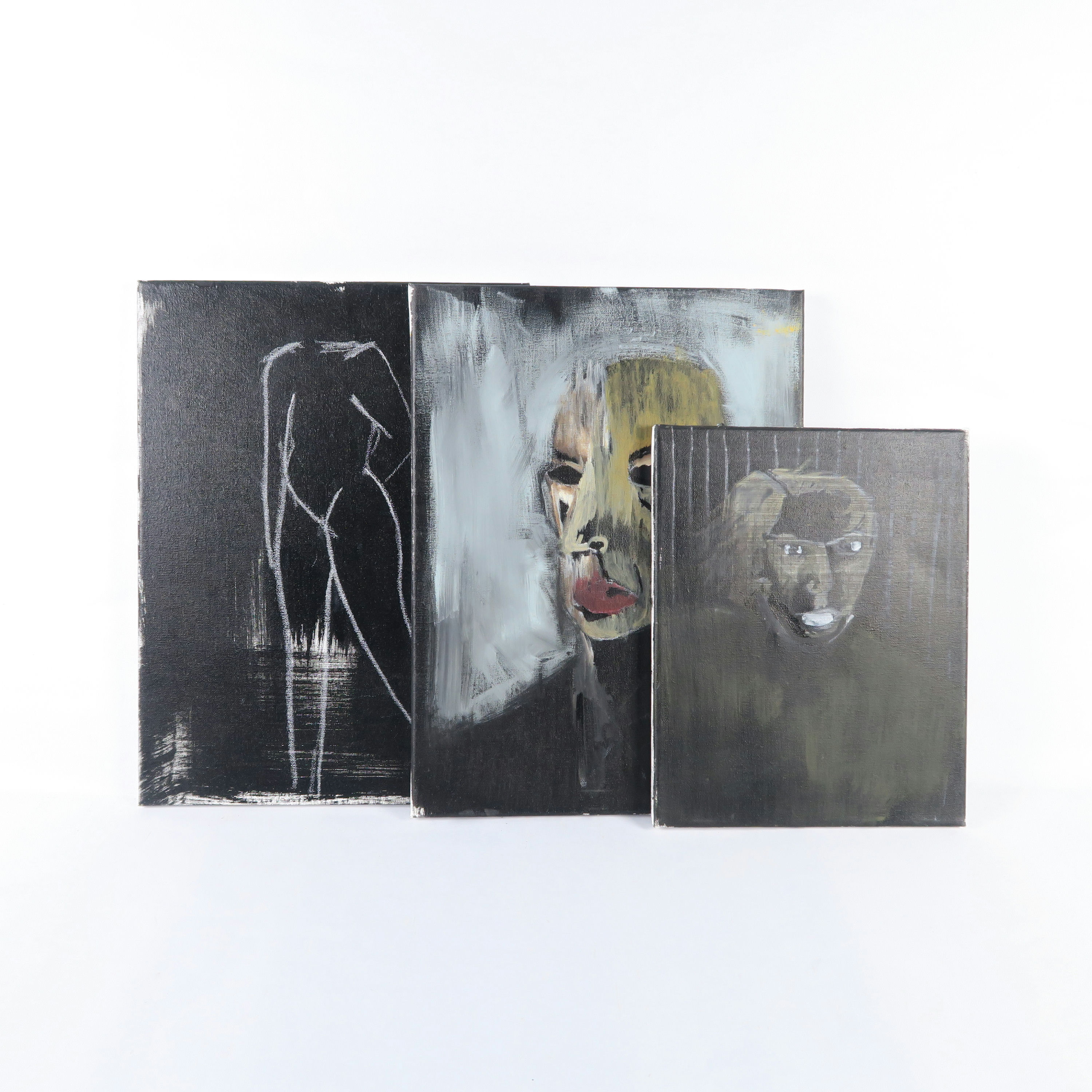 lot de 3 esquisses peinture