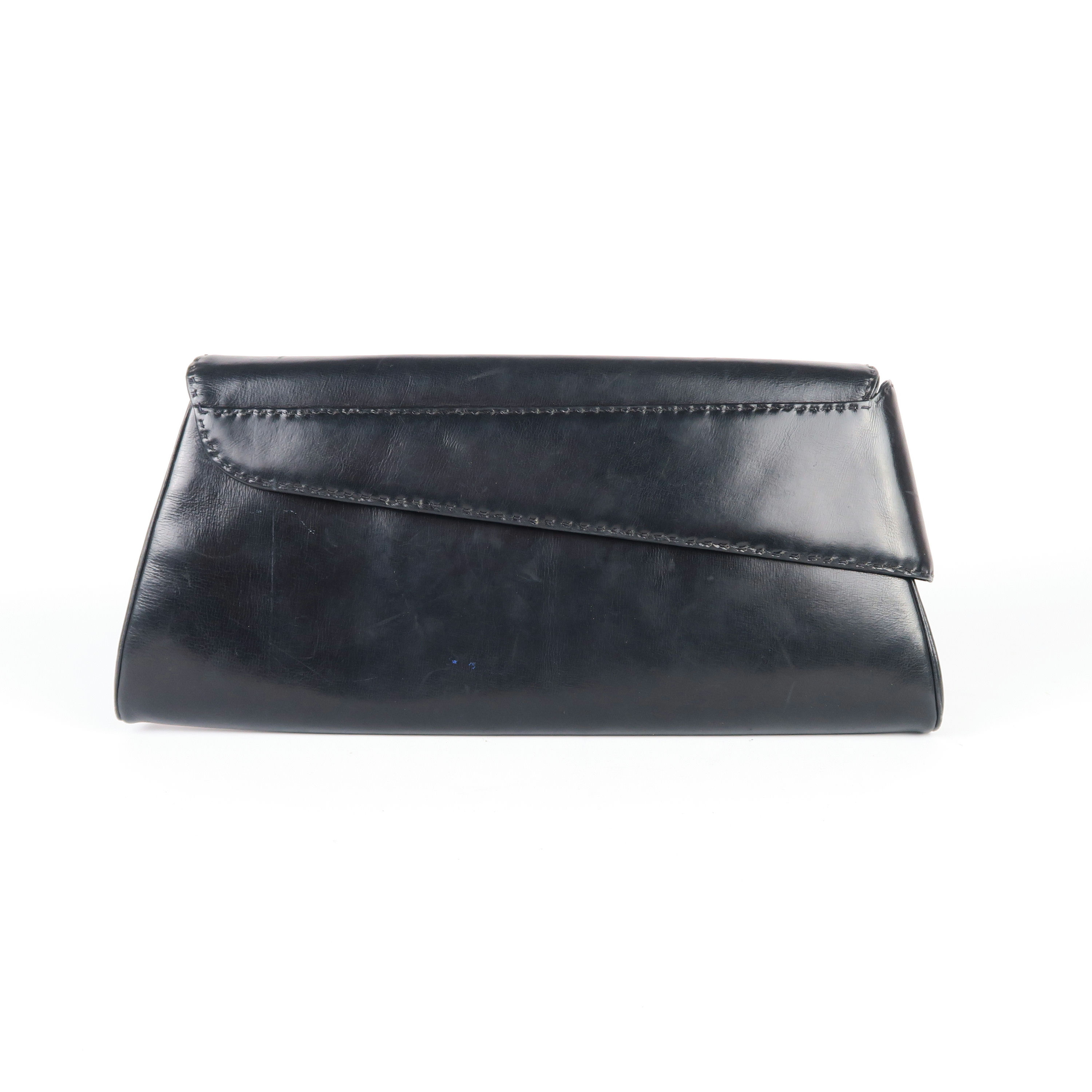 pochette en cuir noire