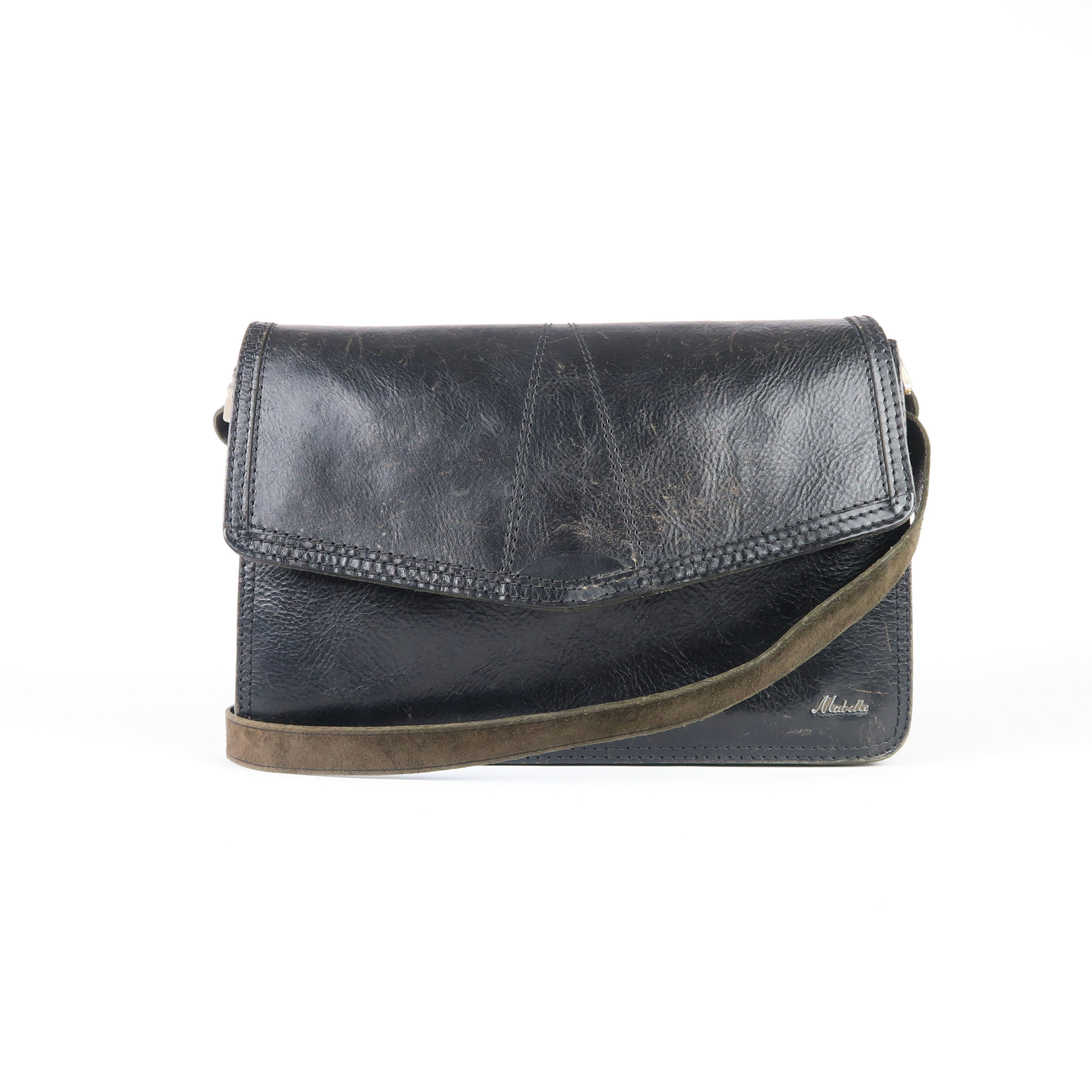 sac à main en cuir noir 'mabelle'