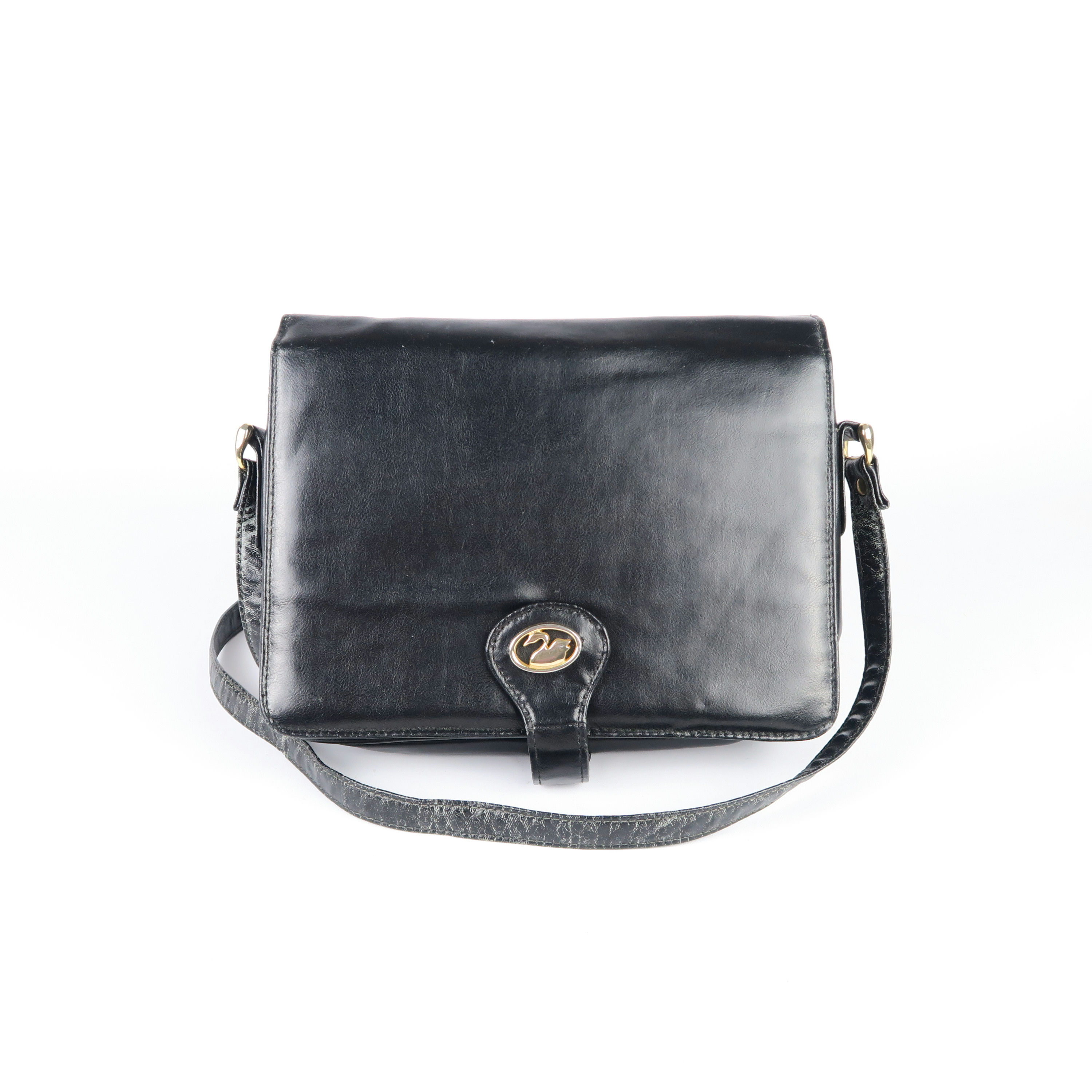 sac à bandoulière noir en similicuir 