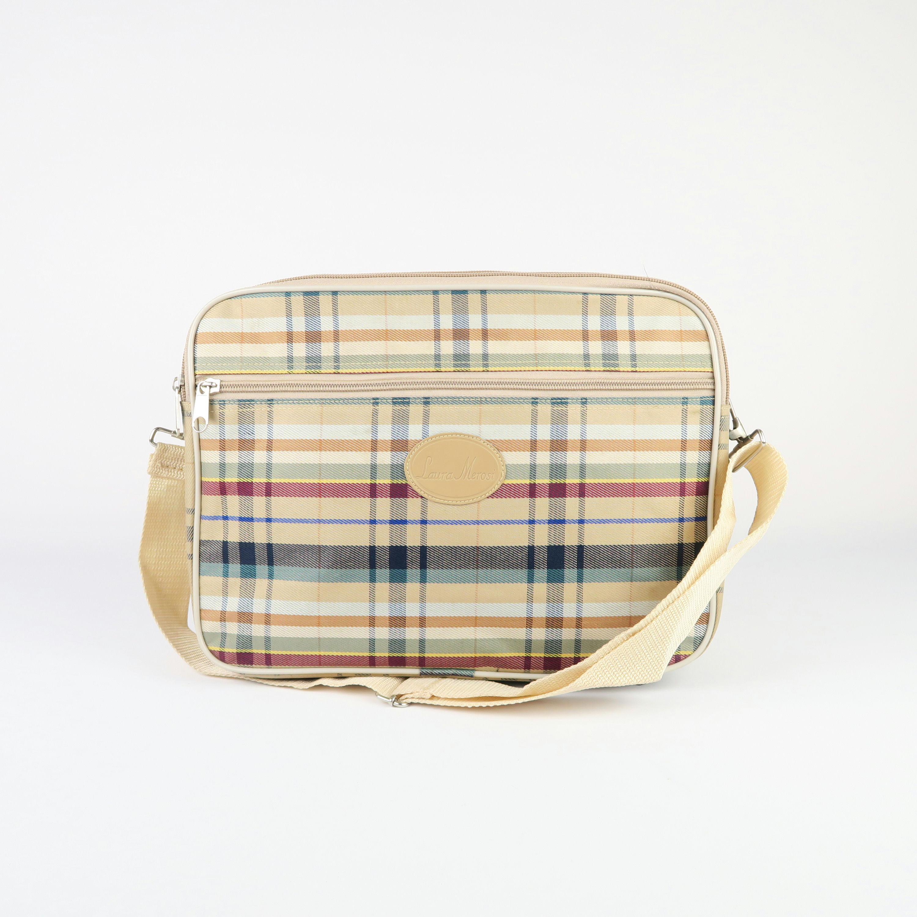 sac à bandoulière en toile et tartan 'laura merosi'